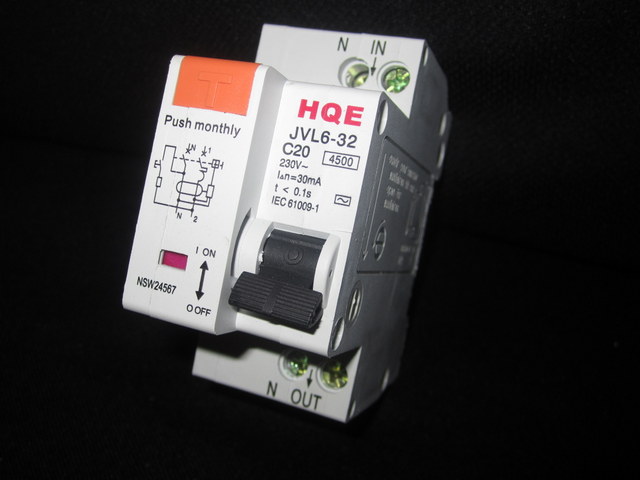 2 pole combination MCB/RCD 10A - 4.5KA
