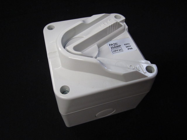 Weatherproof isolating switch small 1Pole 20A